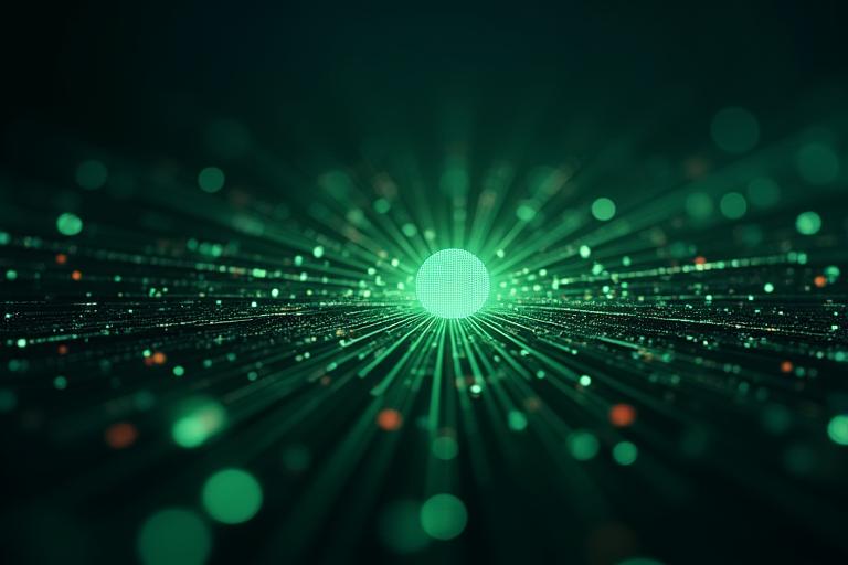 Abstract depiction of secure data flow within a digital network, representing cybersecurity