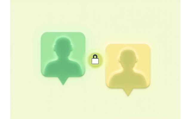 Two individuals engaging in a private online conversation, symbolizing secure direct messaging.