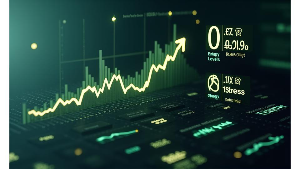 Graphical representation of NaturaVerdivale Pulse success metrics including energy, sleep, and stress improvements