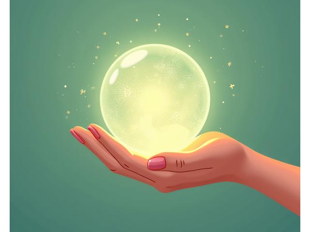 Illustration of a person's hand holding a glowing digital sphere, symbolizing user control over personal data and privacy settings.